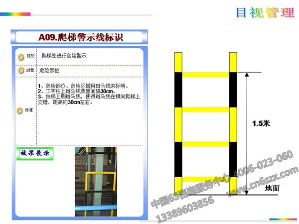 车间爬梯警示线标识